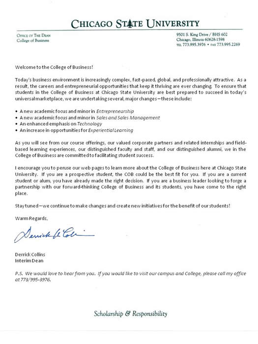 Message From The Dean