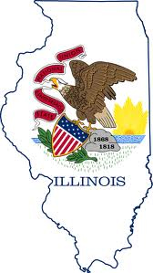 Flag map of Illinois