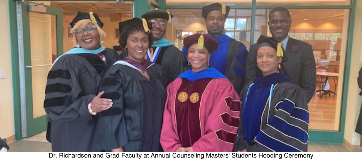 Dr. Richardson and Grad Faculty at Annual Counseling Masters' Students Hooding Ceremony