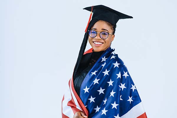 MA Student Wrapped in USA Flag