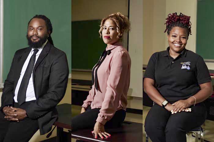 Collage of Raymond Turner, Angelica Tapia and Angel Ingram, students at Chicago State University.
