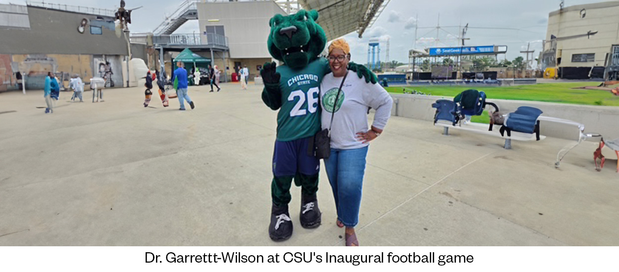 Dr. Garrettt-Wilson at CSU's Inaugural football game Dr. Garrettt-Wilson at CSU's Inaugural football game